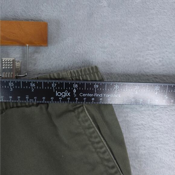 Nautica Explorer Shorts Mens XL Loose Fit Army OD Green Cotton Elastic Keyclip - Picture 3 of 11